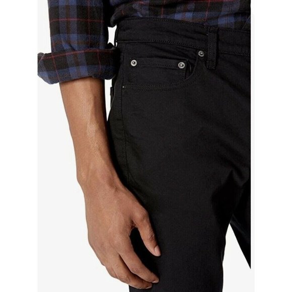 Men's Straight-Fit Stretch‎ Jeans, Black, 30Wx30L - Picture 3 of 6